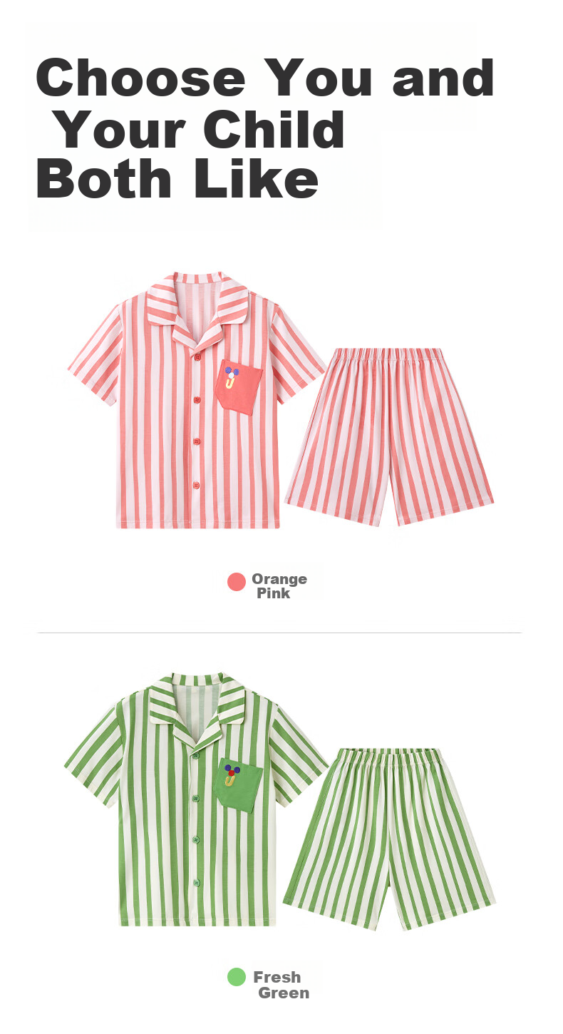 PotatoKids Children's Pajama Set Short Sleeve Shorts Boys Girls Homewear Set 9