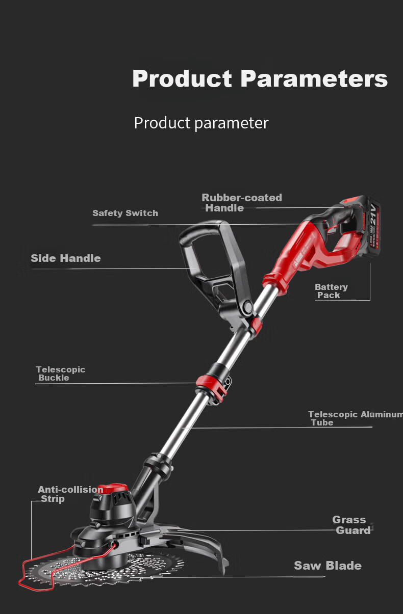 PUANGD Handheld Cordless Grass Trimmer Electric Lawn Mower Portable Weed Cutter for Home Use 7