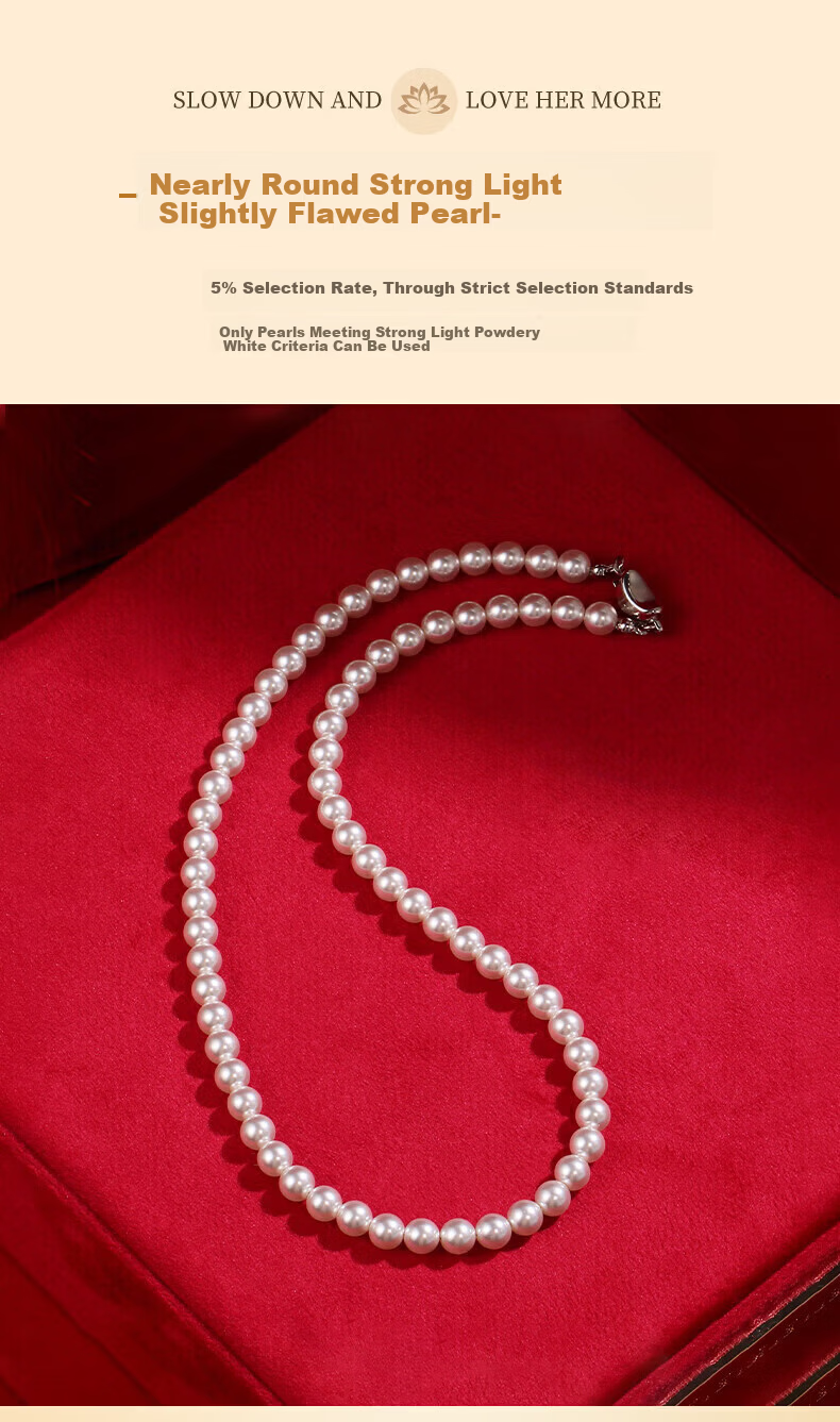 Benmingtang Natural Pearl Necklace for Women, 2026 New Light Luxury Plain Bead Necklace, Graduation Gift for College Entrance Exam, Blessing And Graduation Present for Girlfriend 6