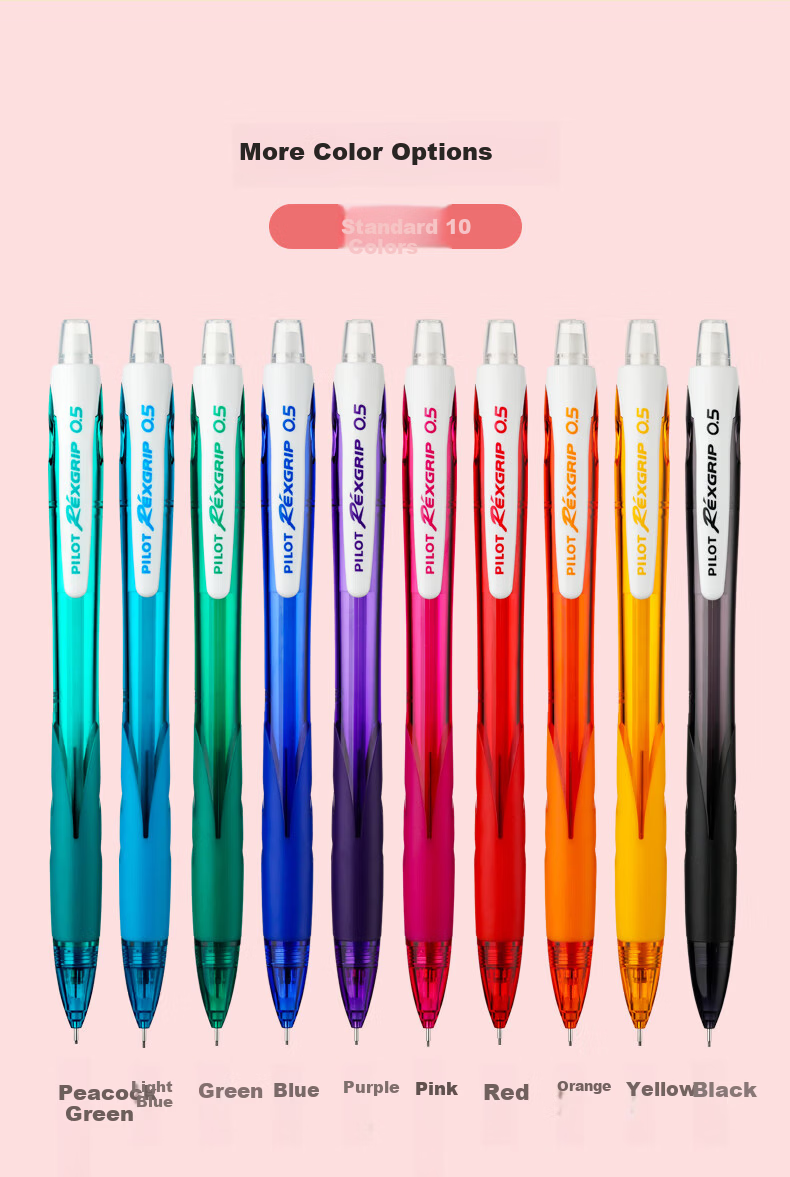 PILOT [Best-Selling Product] Leicai Mechanical Pencil 0.5mm Children's Pencil for First And Second Grade Elementary School Students Writing Pencil with Eraser Stationery Transparent Purple (Pencil Refills Included) HRG10RCV5 9