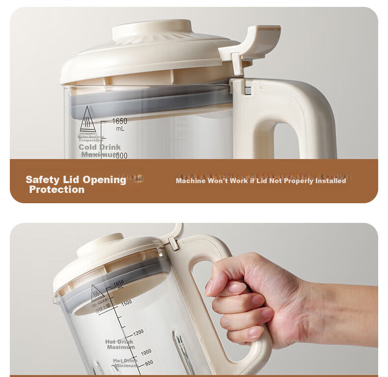Yangzi Fully Automatic Soy Milk Maker and Blender 5-6 Functions, Self-Cleaning, 1.65L Large Capacity, 20-Blade Juicer B-005 30