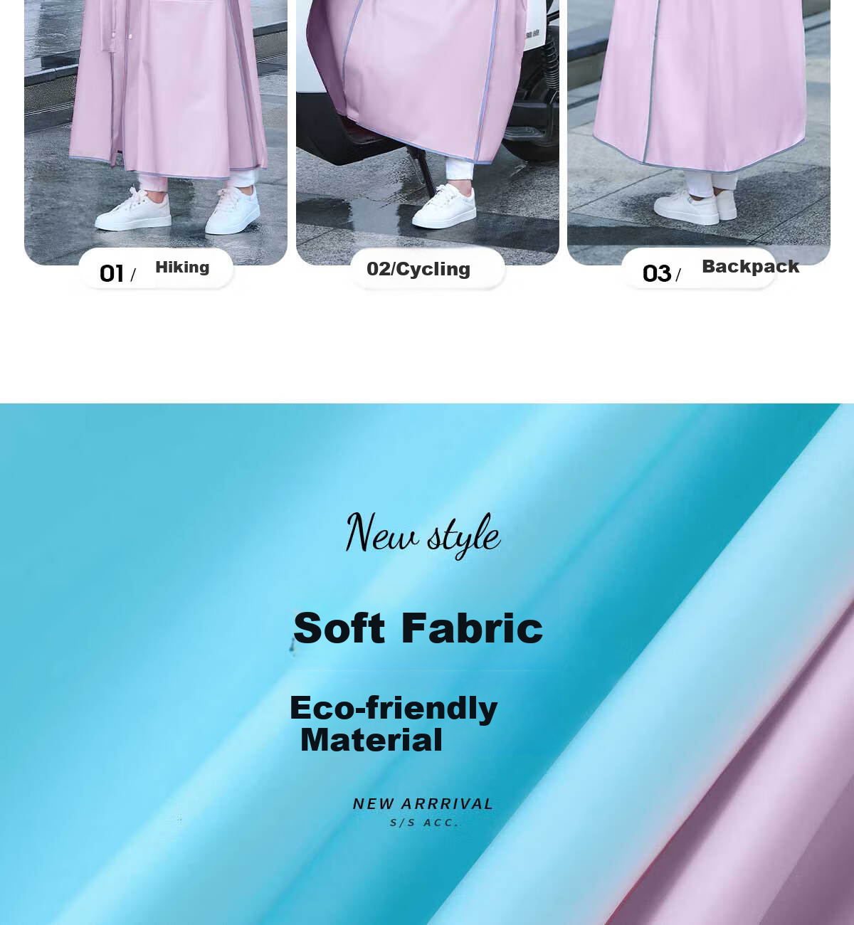 Beimei Women's Long Full-Body Raincoat Thickened Adult Single-Person Electric Scooter Rain Poncho 10
