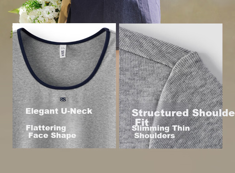 Semir Cooling T-Shirt | Mall Same Style Women's Summer Short Sleeve Color Block U-Neck Slim Fit 2026 Top 101326100003 8