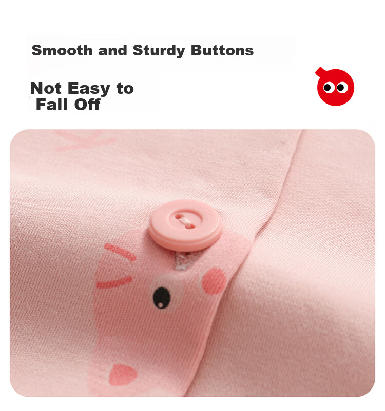 Hodo Kids Pajamas Class A Girls Antibacterial Anti-Mite Spring Summer 100% Cotton Mid-Large Children Cardigan Printed Homewear Set 7