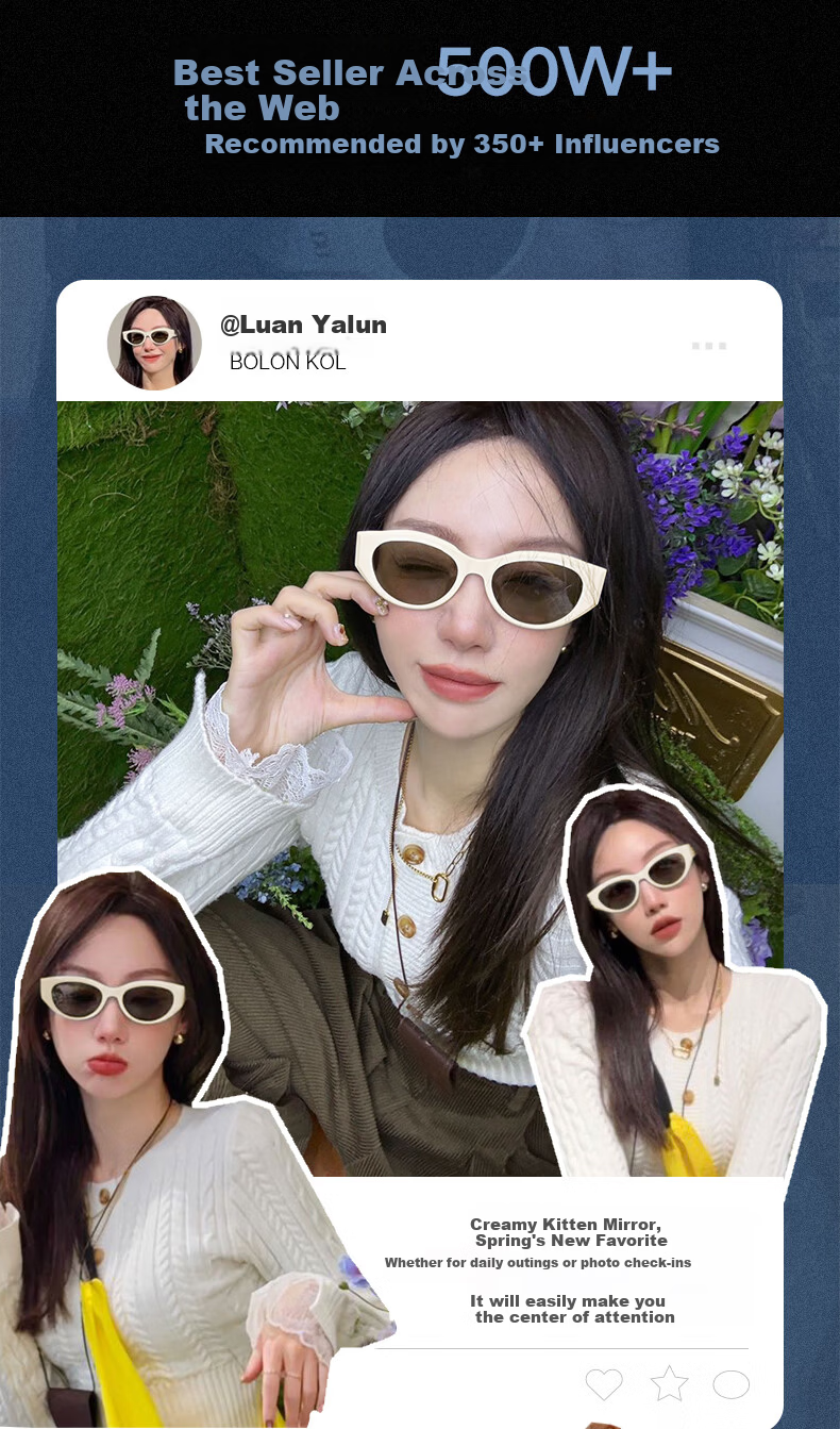 BOLON Bolon Eyewear 2026 Cat Eye Polarized Sunglasses Unisex Driving Sunglasses BL3308C20 1