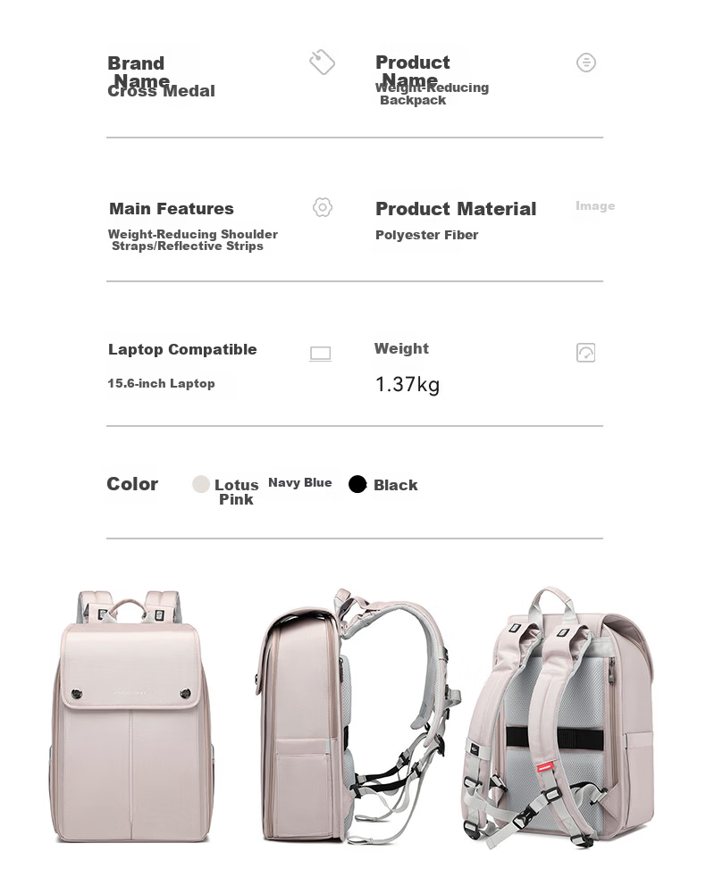 CROSSGEAR Cross Medal Weight Loss Master Casual Unisex 16-inch Laptop Backpack Student Computer School Bag Business Travel Bag 12