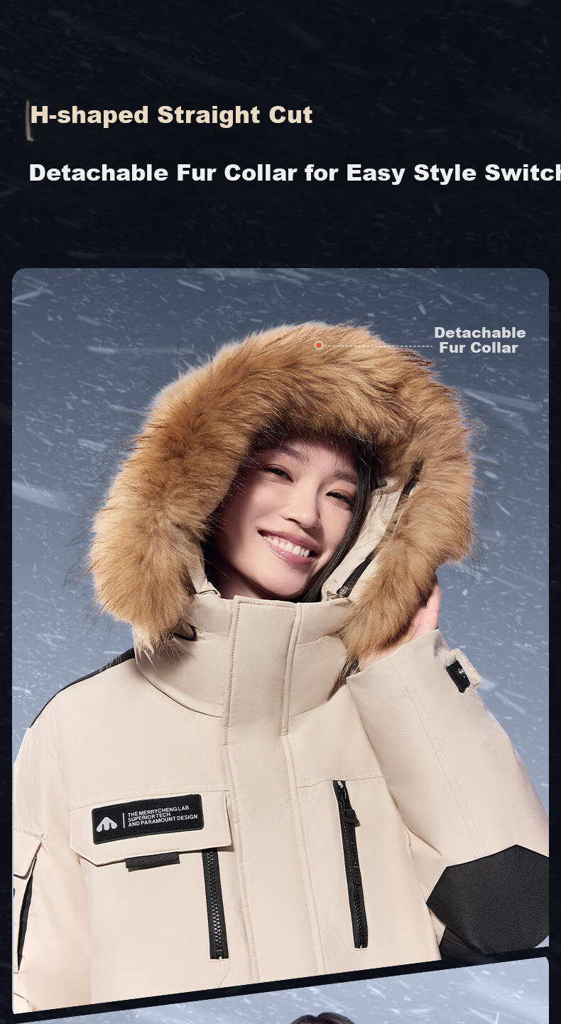 Meilicheng Men's and Women's Couple's 2025 Winter Outdoor Warm Workwear Extreme Cold Goose Down Jacket 188 9