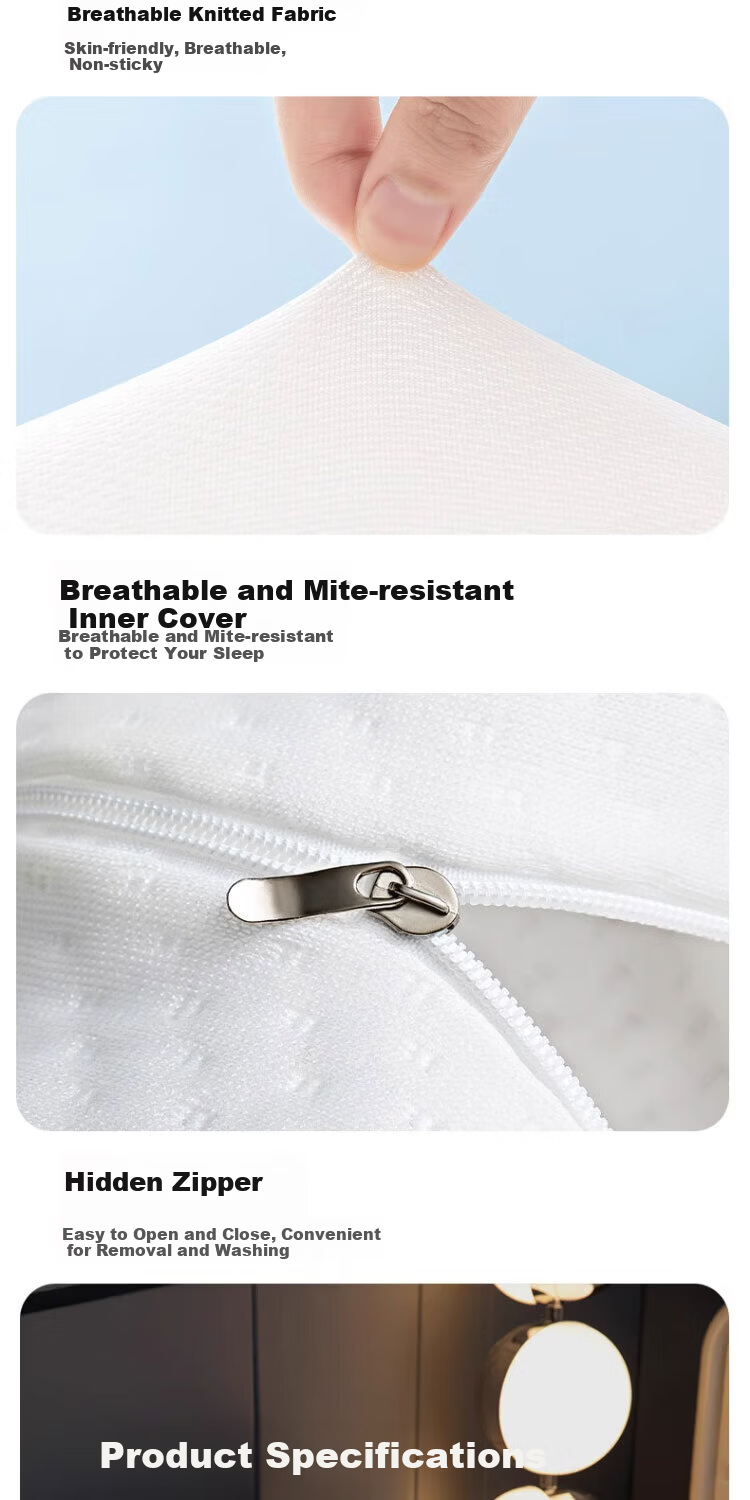 Jingyan Latex Pillow Cervical Support Sleep Aid Adult 93% Thai Imported Natural Latex Neck Protection Pillow 17
