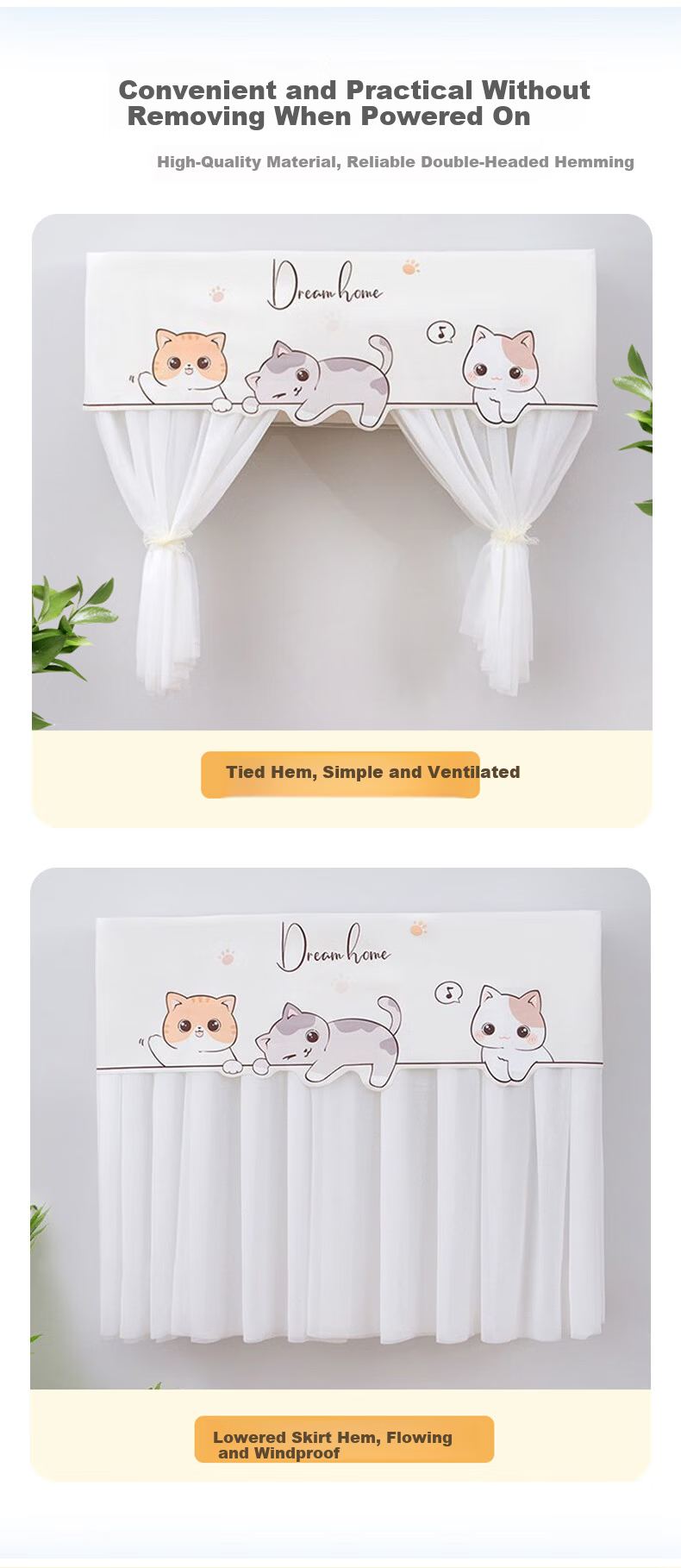 Leland Air Conditioner Dust Cover Maternity Windproof Curtain 1.5P-2P Multi-Brand Universal Air Conditioner Dream Home L1162 3