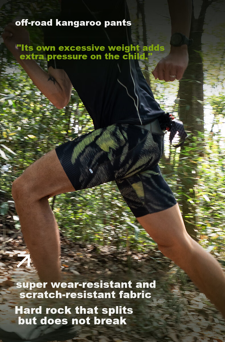 Feibit [Off-Road Kangaroo Pants] Men's Waist Bag Quick-Dry Pants Hiking Mountaineering Outdoor Sweat-Wicking Training Wear Jade Armor Green S 1