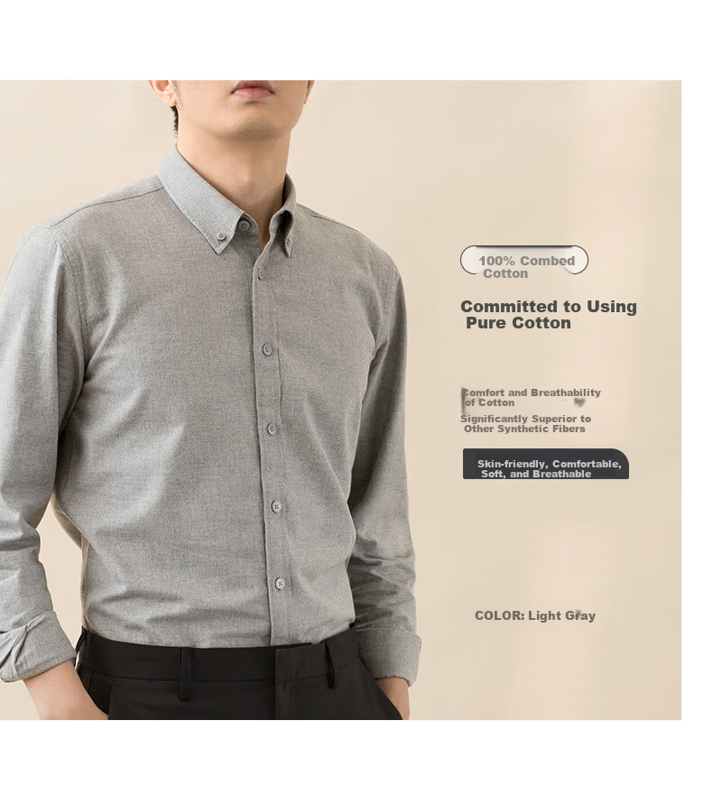 BLACKMONDAY Premium Cotton Yarn-Dyed Long Sleeve Shirt Men Autumn Winter 100% Cotton Business Casual Dress Shirt 7