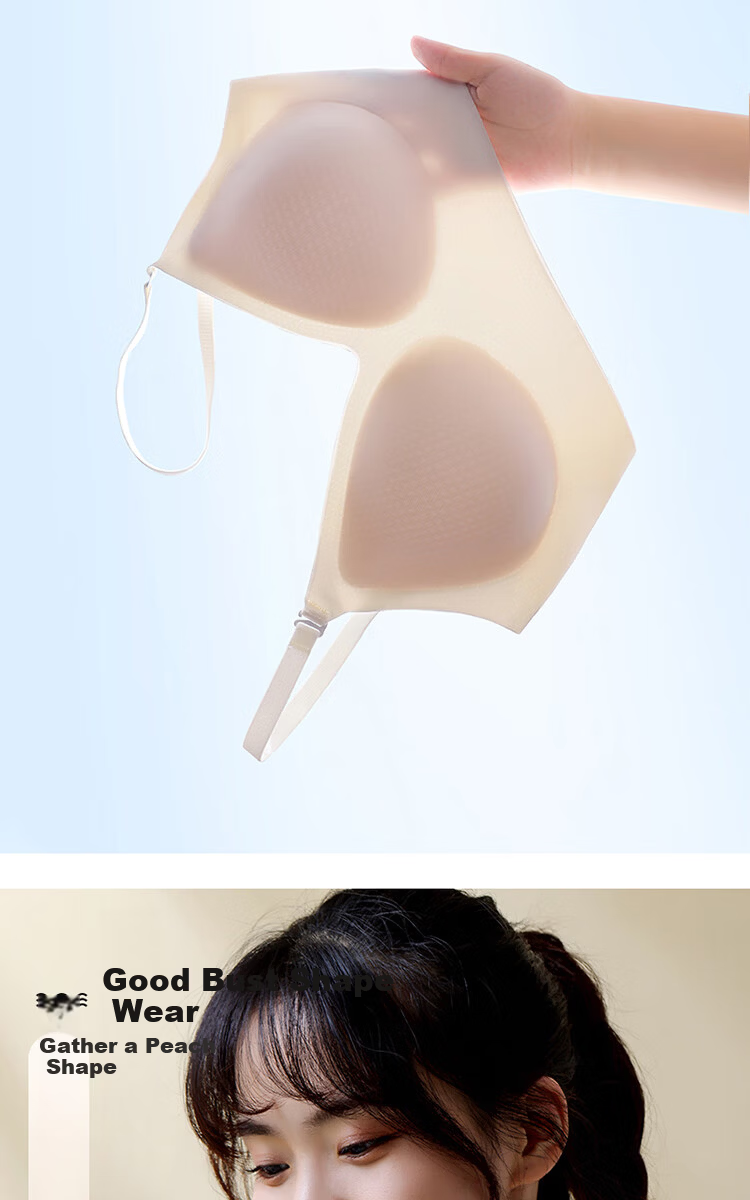 MiiOW Summer Lightweight Foundation Liquid Bra Women's Backless Wireless Bra Small Chest Enhancing Anti-Sagging Bra 15