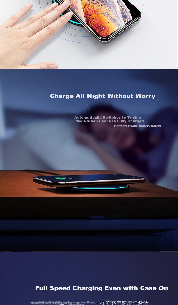 ESCASE Wireless Charging Dock Stand for Apple iPhone 16/15/14/13 Pro Max, Huawei Xiaomi Android Phones and Earphones F01 White 7