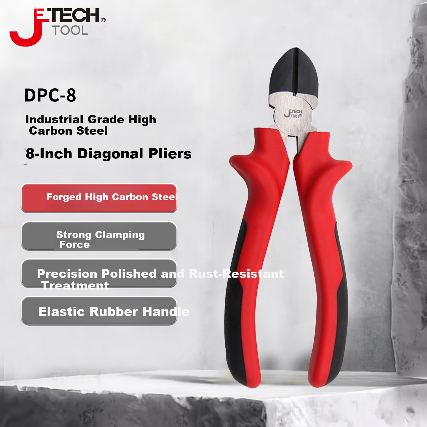 JETECH 8-Inch Diagonal Pliers Multi-Function Electrical Wire Cutter DPC-8