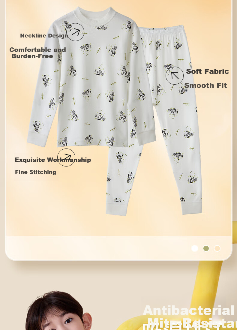 Langsha Children's Class A Pure Cotton Autumn Clothes and Pants Underwear Set for Boys and Girls, Baby Spring and Autumn Wear, Older Children Winter Set 4