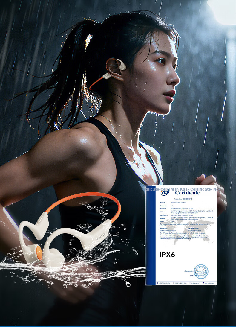 KINYO Sports Bone Conduction Open Bluetooth Earphones Comfortable Non-In-Ear Ear-Hook Design Long Battery Life Sweatproof Waterproof for Cycling Outdoor Sports 24