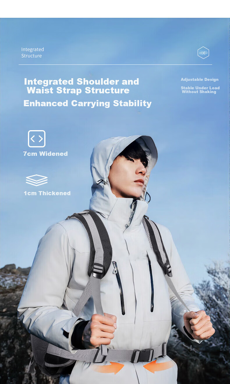 Warrior Outdoor Mountaineering Backpack Men Large Capacity Lightweight Travel Bag Water-Resistant Hiking Climbing Professional Multifunctional Sports Bag 7