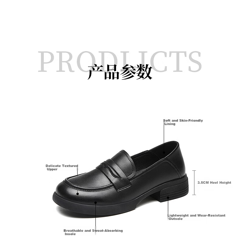 Red Dragonfly Women's Oxford Shoes British Style Leather Loafers Slip-On Shoes WJB348442 Off-White Size 37 5