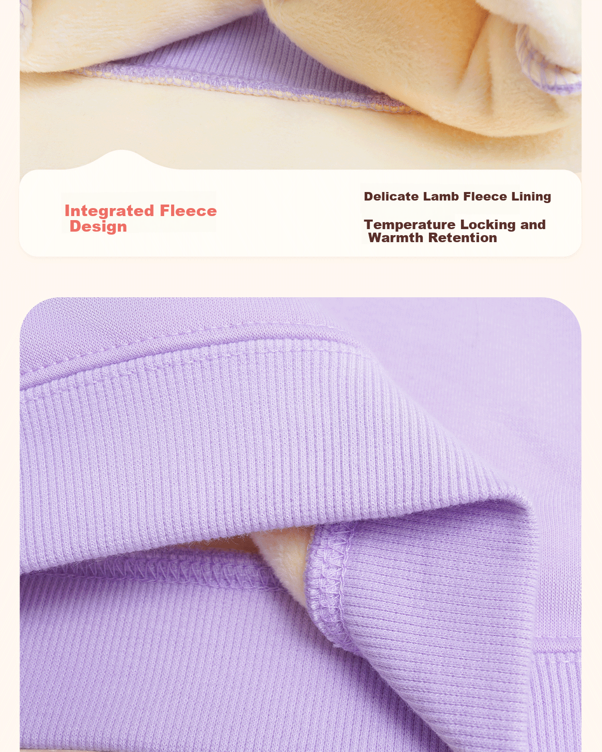 TonLion Girls' Ruffled Collar Fleece Sweatshirt Children's Winter Thickened Long Sleeve Warm Top Taro Purple 130 18