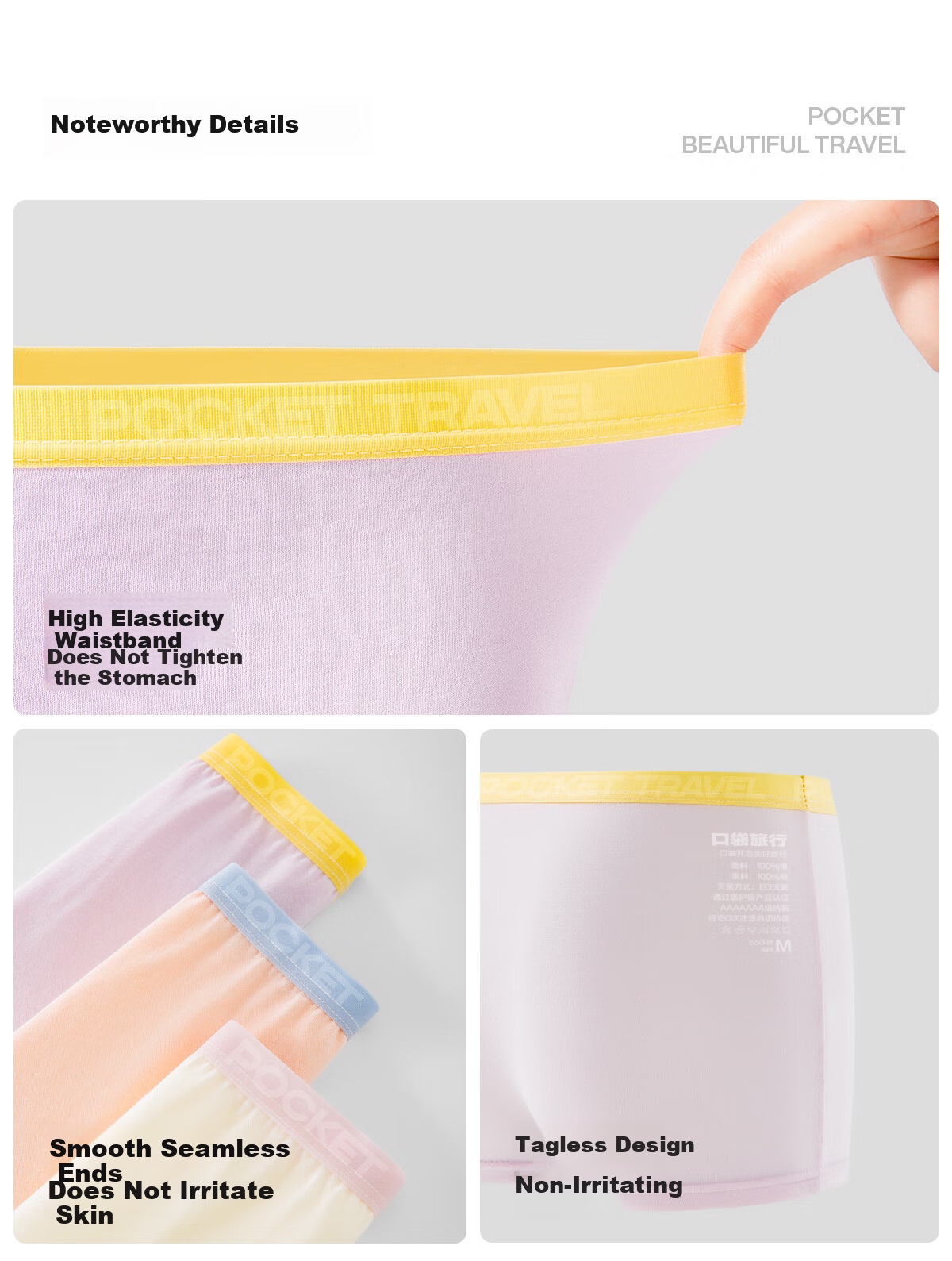 Pocket Travel Children's Disposable Cotton Antibacterial No-Wash Youth Boxer Daily Panties Girls Boxer 30pcs Size S 11