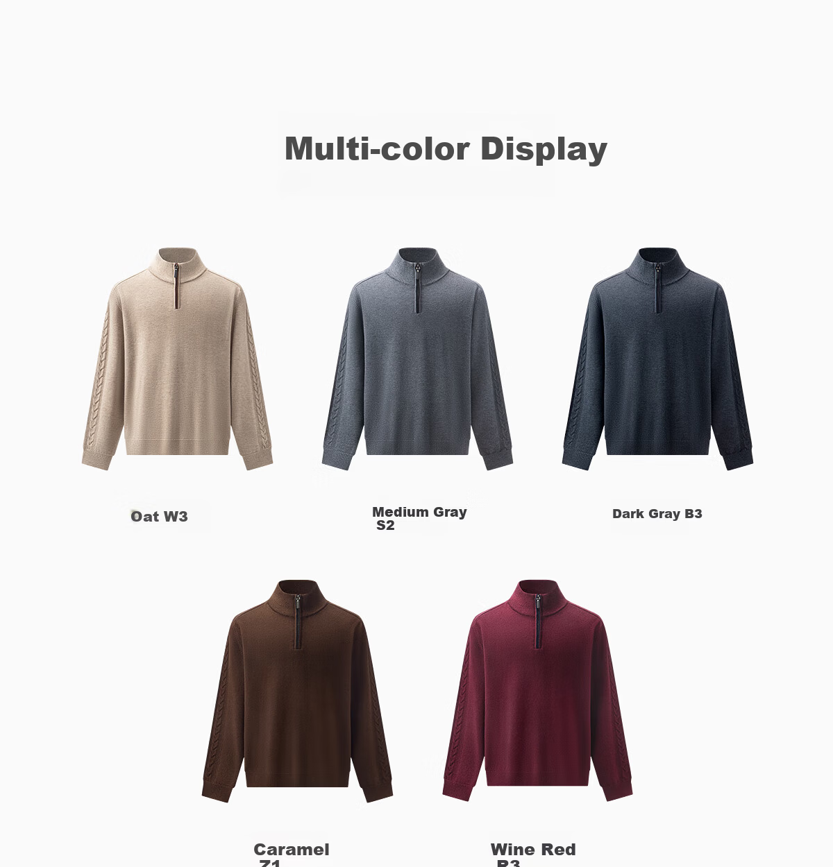 Hodo Heavyweight 100% Wool Men's Casual Half-Zip Thick Cable Knit Sweater 7
