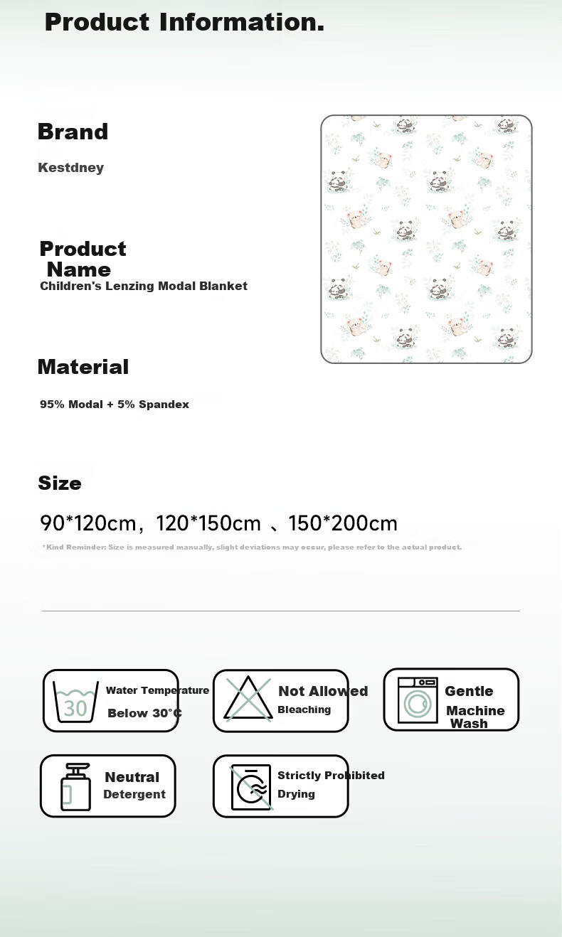 Kidsneed Baby Blanket Children's Summer Cooling Quilt Spring and Summer Thin Modal Ice Silk Baby Blanket Kindergarten Air Conditioning Quilt 11