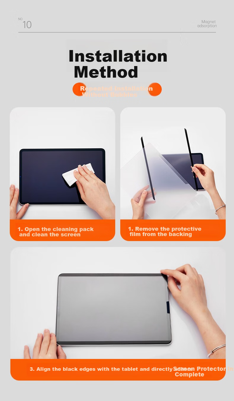 Suoying [Magnetic Detachable] Apple iPad Paper-like Screen Protector for Air 8/7/6 M4/3 Chip 11-inch 2026/25/24 Matte Writing and Drawing Tablet Protective Film 17