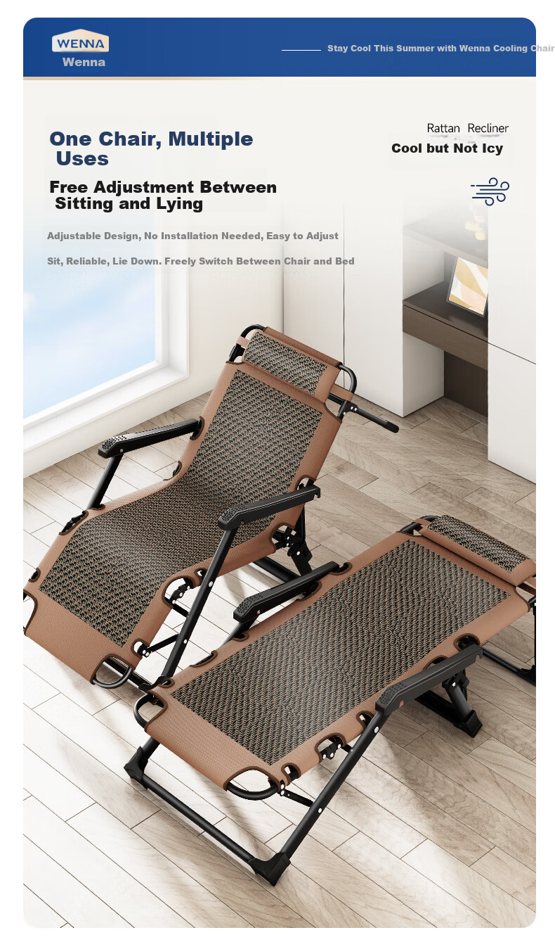 Wenna Folding Chair Bed, Office Nap Single Bed, Foldable Recliner, Portable Companion Bed, Thickened Cotton Pad 9