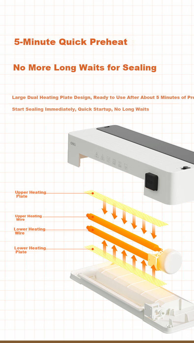 Deli Laminator A4 Photo Laminating Machine for Home And Office Use, Picture Laminating Machine, Film Laminator, Lamination Press with Laminating Pouches, Not A Vacuum Packaging Machine, Blue 4