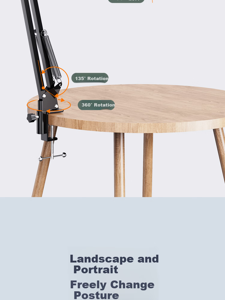 ESCASE Phone Holder Bedside Lazy Stand Desktop Overhead Shooting Stand Online Learning Douyin Short Video Game Live Streaming Drama Watching Exam Study Tool Stable 360° Adjustable Foldable 6