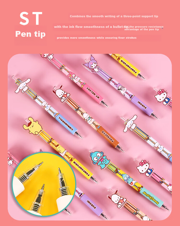 Kinbor Xbrunch Brother Blind Box Click Retractable Neutral Pen High-Value Quick-Dry ST Signature Pen Brush Pen Acrylic Clip Exam Writing Pen - Good Friends Series 10