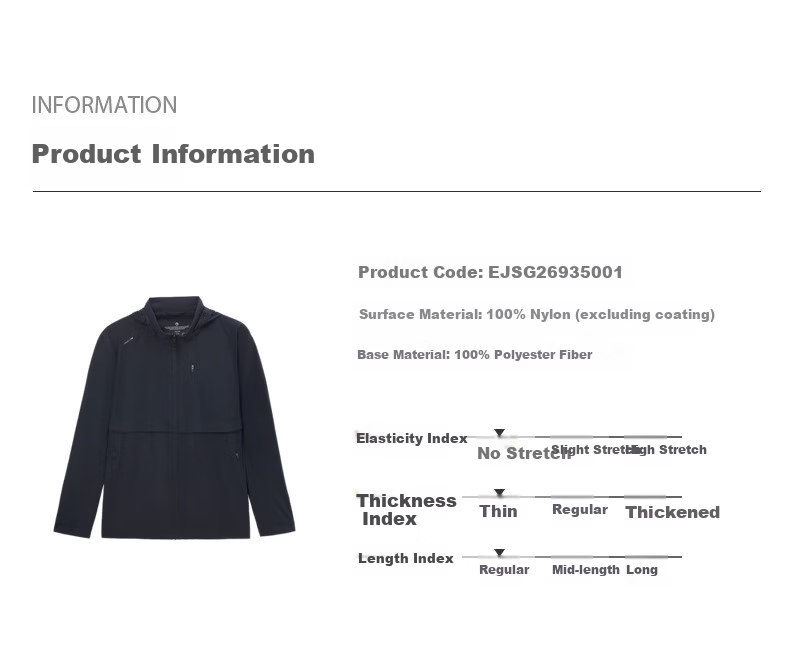 Goldlion UV Protection Lightweight Jacket with Detachable Hood and Stand Collar Urban Light Outdoor Coat for Men Navy Blue -95 XL 5
