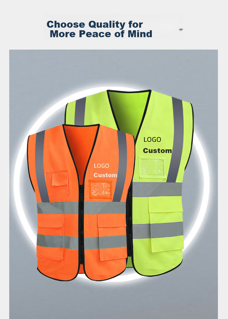 Haosikepu Reflective Vest Construction Warehouse Typhoon Warning Breathable High-Visibility Safety Vest [Same/Next Day Delivery] Orange Multi-Pocket Zipper 10