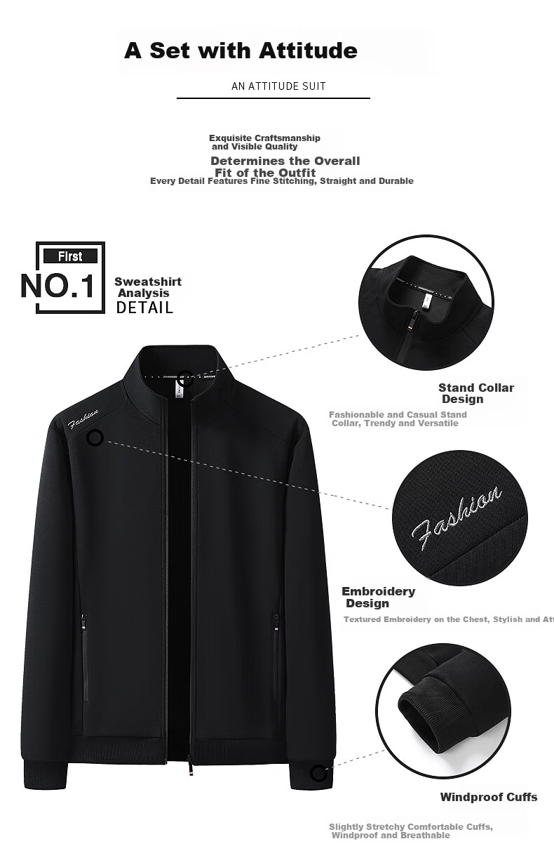 Pierre Cardin Men's Autumn Winter Set Stand Collar Jacket Casual Fleece Lined Thickened Pants Two-Piece Set Dark Blue Straight Fleece Lined 4XL 4