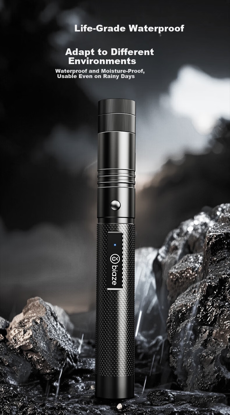 BIAZE Green Laser Pointer High Power Outdoor Long Battery Life Laser Flashlight Waterproof Type-C Rechargeable 9