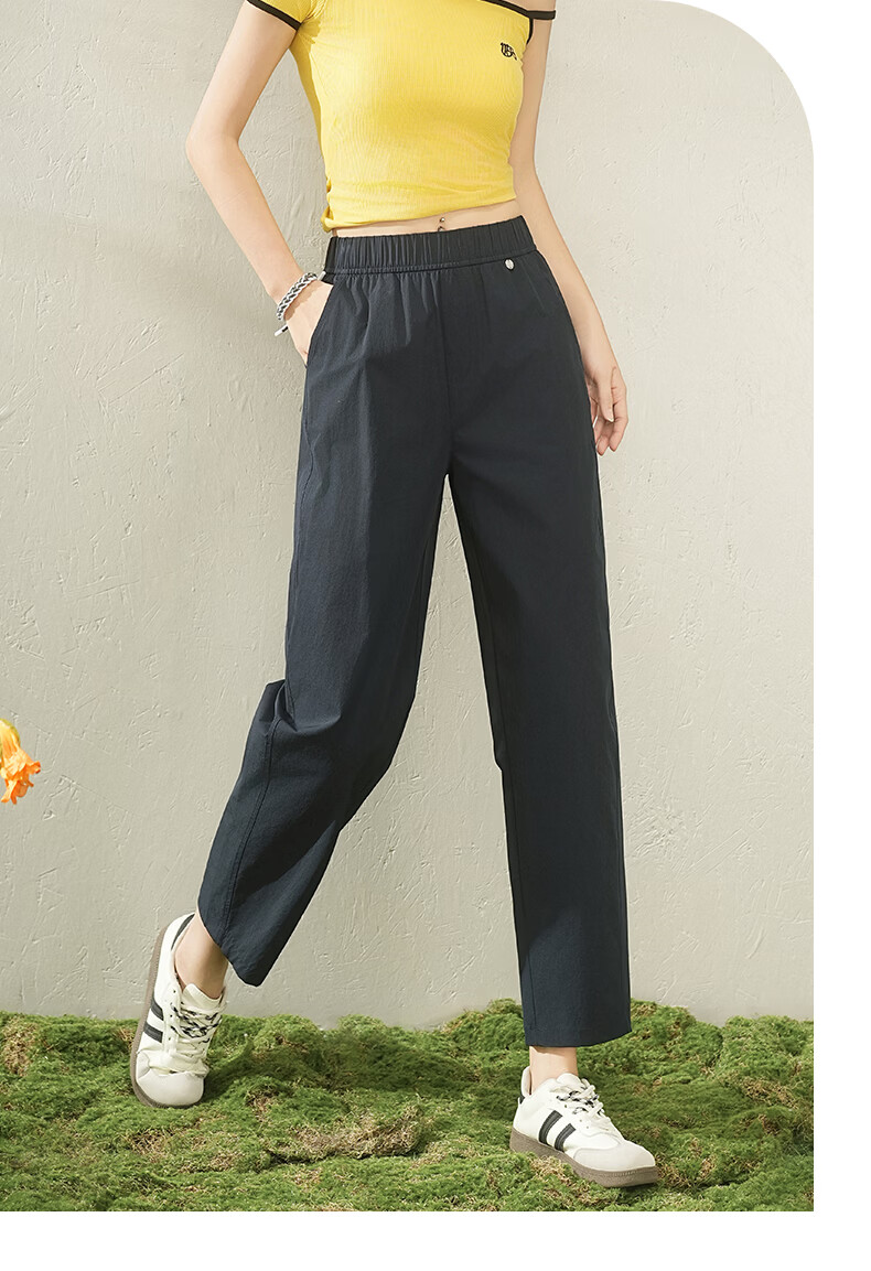 Borui Women's Lightweight Summer Sun Protection Cooling Capri Pants 2026 New Slim Fit Casual Pants Navy XL 23