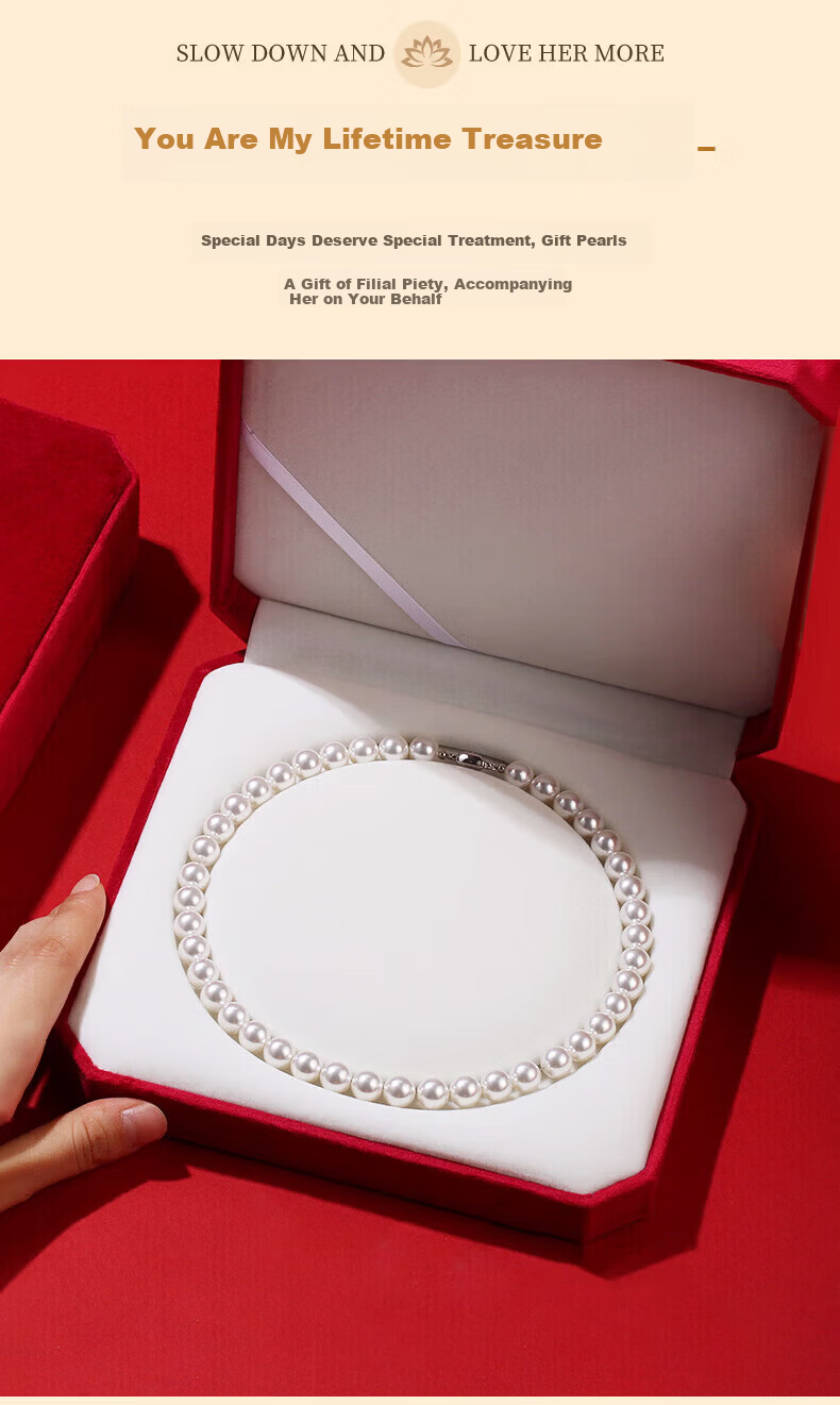 Benmingtang Natural Pearl Necklace for Women, 2026 New Light Luxury Plain Bead Necklace, Graduation Gift for College Entrance Exam, Blessing And Graduation Present for Girlfriend 5