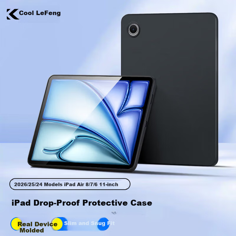 Cooler Master Compatible iPad Air 11-inch Case for 8th/7th/6th Gen 2026 Model 25/24 M4 Apple Tablet Shockproof Silicone Matte Protective Cover Anti-Bend Lightweight