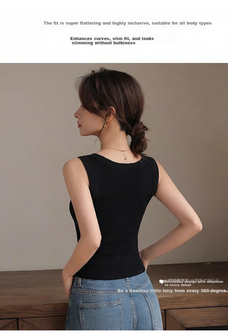 GUJIN 2-Pack Modal Tank Tops for Women Summer Thin Slim Fit Sleeveless Camisole Base Layer Shirt 7