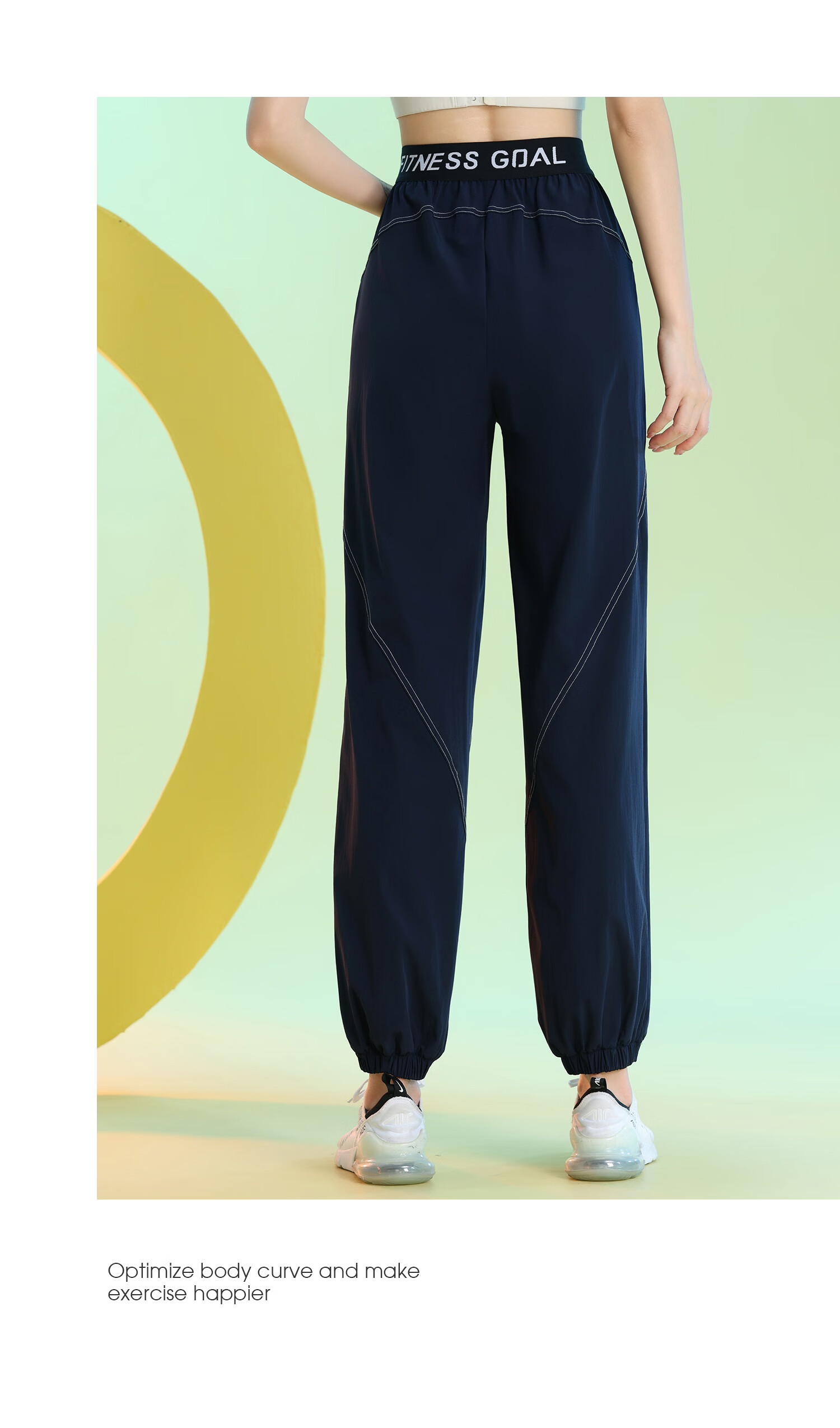 Baisirong 140 Jin Plus Size Women's Quick-Dry Fitness Running Pants Lightweight Yoga Training Straight-Leg Jogger Wide-Leg Trousers 7