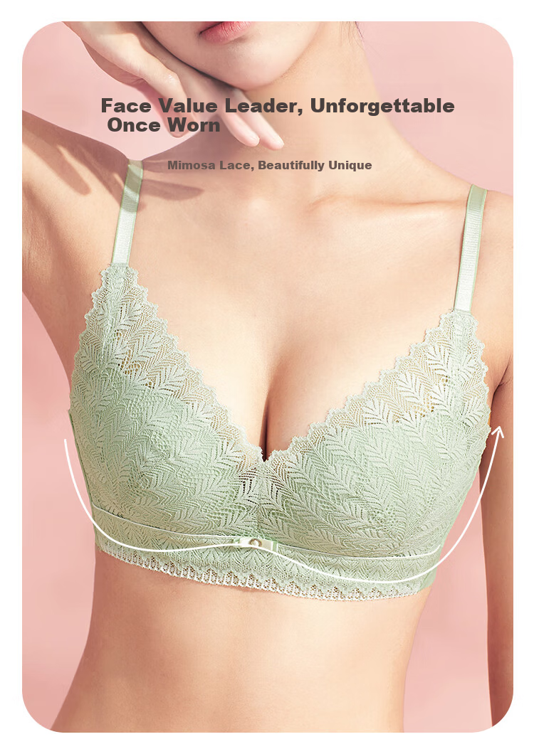 Cosmo Lady Women's Sexy Lace Comfortable Breathable Soft Gel Ring Push-Up Bra Set Gift 2B25A3 38