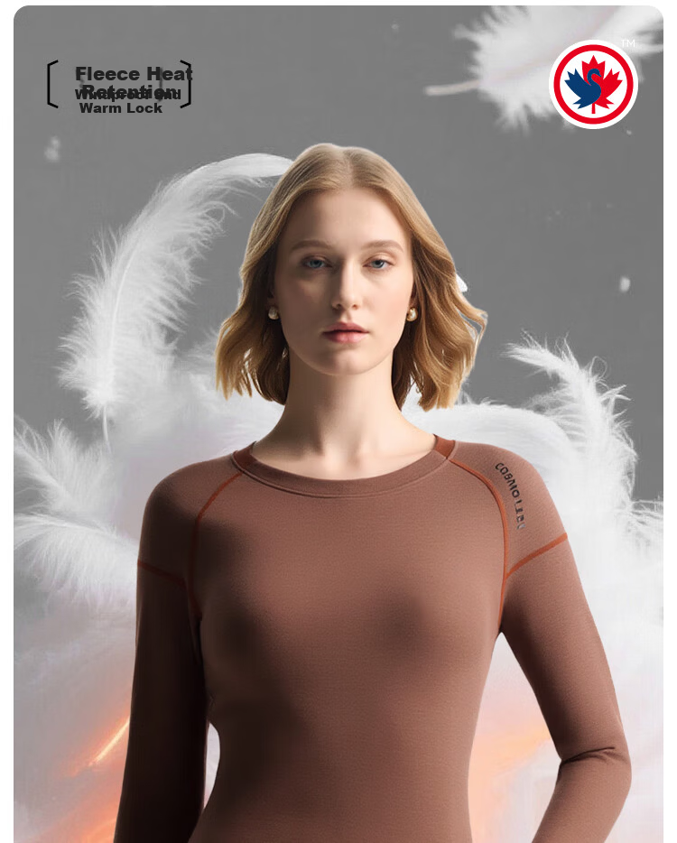 Urban Beauty Nazha Style Goose Down Silk Thermal Fleece Lined Thickened Women's Autumn Thermal Underwear Set 2XL 2