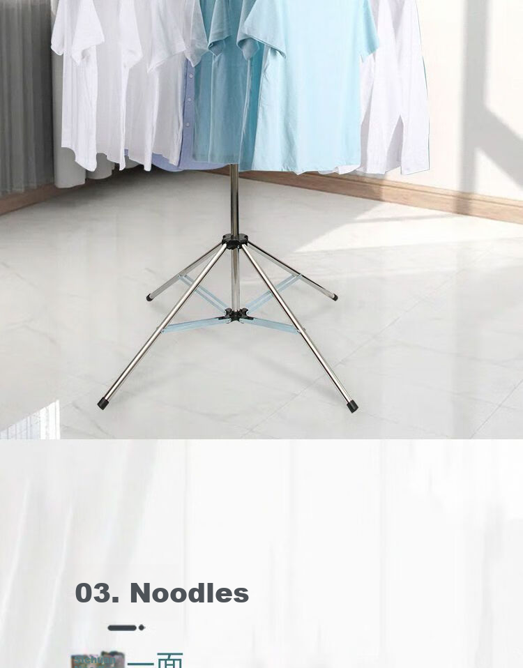 Baoyouni Multifunctional Floor-Standing Clothes Drying Rack for Balcony, Simple Indoor Clothes Hanger for Dormitory and Bedroom 5