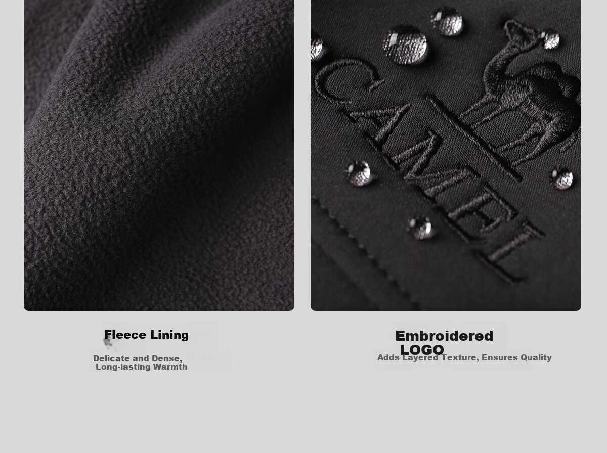 CAMEL Outdoor Softshell Pants Autumn Winter Fleece Lined Warm Water-Repellent Durable Hiking Work Mountaineering Pants 9291 16