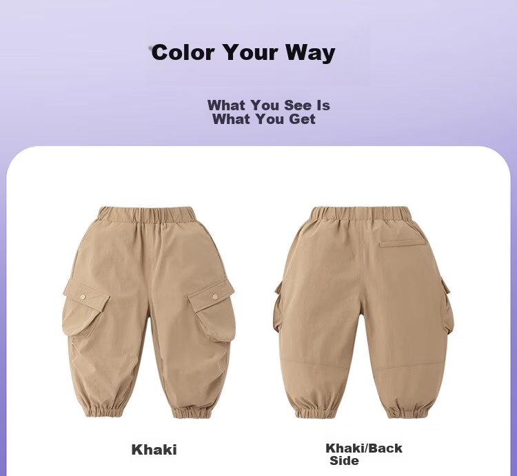 Ciciibear [Moisture-Wicking Quick-Dry Waterproof] ciciibear Baby Work Pants Spring Autumn Boys Pants 2025 New Children's Long Pants 12