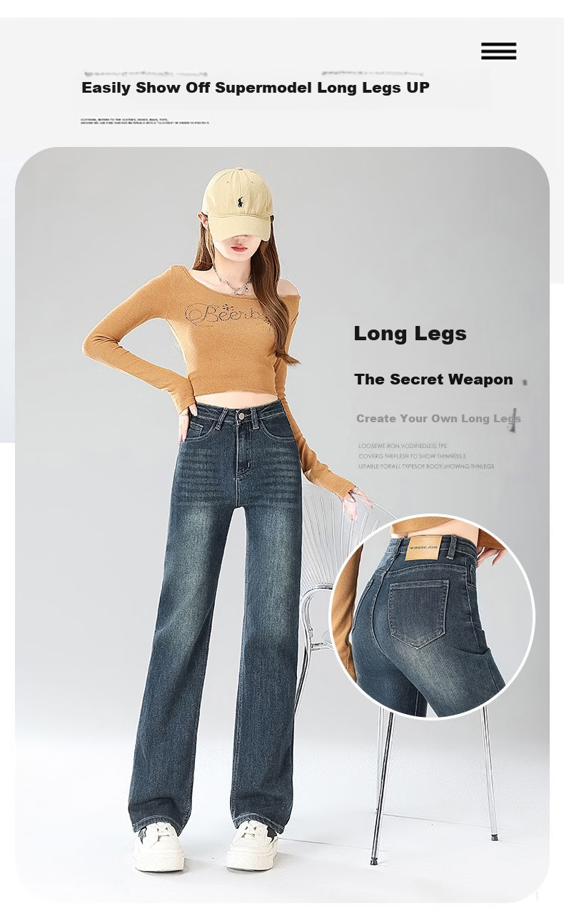 Jeanswest Women's Summer Trendy Straight-Leg Stretch Slim Fit Blue-Grey Cigarette Pants 2XL 4