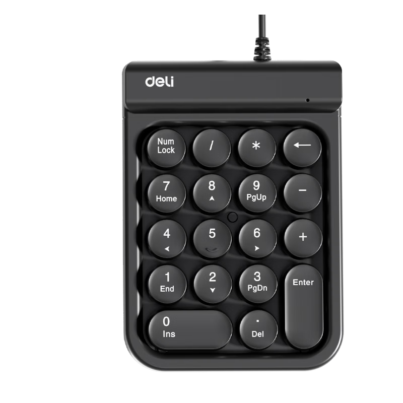 Deli 18-Key Wired Keyboard Numeric Keypad Office Laptop External Keyboard Accounting Cash Register Black Wired LN390