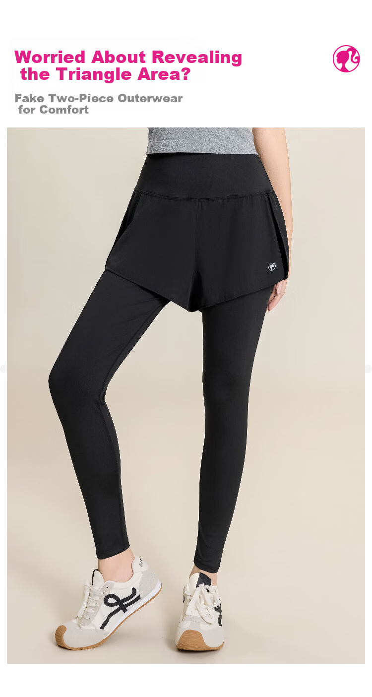 Barbie Two-in-One Yoga Pants Women's Running Fitness Leggings with Pockets 6