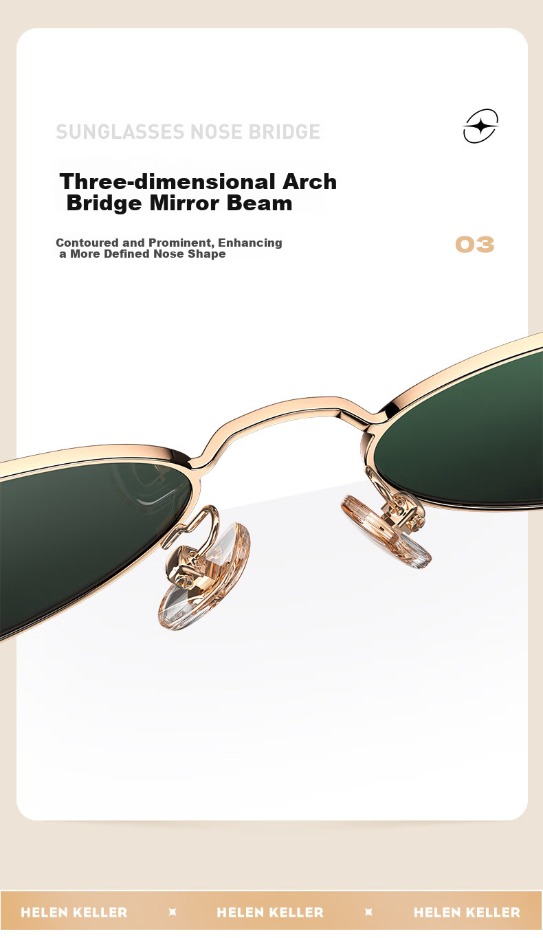 Helen Keller Vintage Old Coin Style Metal Sunglasses UV Protection Fashion Polarized Sunglasses Men Women HK62706H01 6