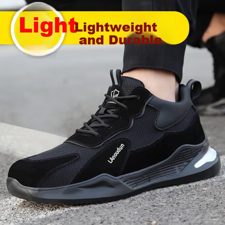 BlueOwl Shield Men's Summer Breathable Anti-Smash Steel Toe Anti-Puncture Safety Work Durable Construction Shoes 2132S Size 43